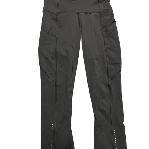 Lululemon Women Fast‎ Free Crop II LW6AKHS size 4 Nulux Black - Picture 1 of 5